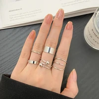 fashion jewelry rings set metal alloy hollow round opening women finger ring for girl lady party wedding gifts