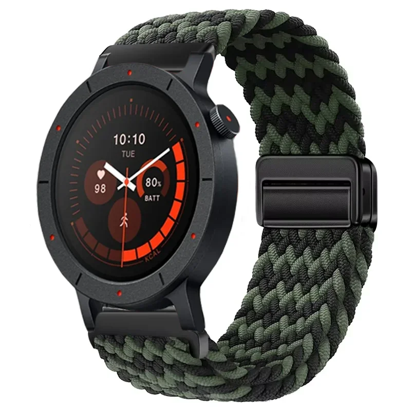 Фото Нейлоновый плетеный ремешок 20/22 мм для Nothing CMF Watch 3-2-1 Pro, COROS APEX 4 42 мм/PACE 4-Pro, магнитный ремешок Suunto Vertical 2/Race 2 №2