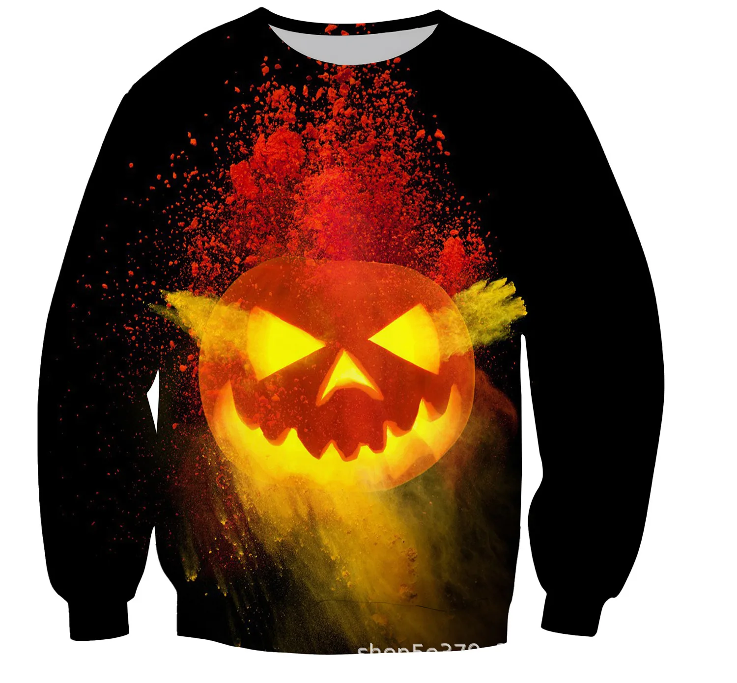 

2022 Halloween Gift SKULL ROUND NECK SWEATSHIRT JACK-O-LANTERN HOODLESS SWEATER HOME BASE TOP Loose Sweatshirt Men