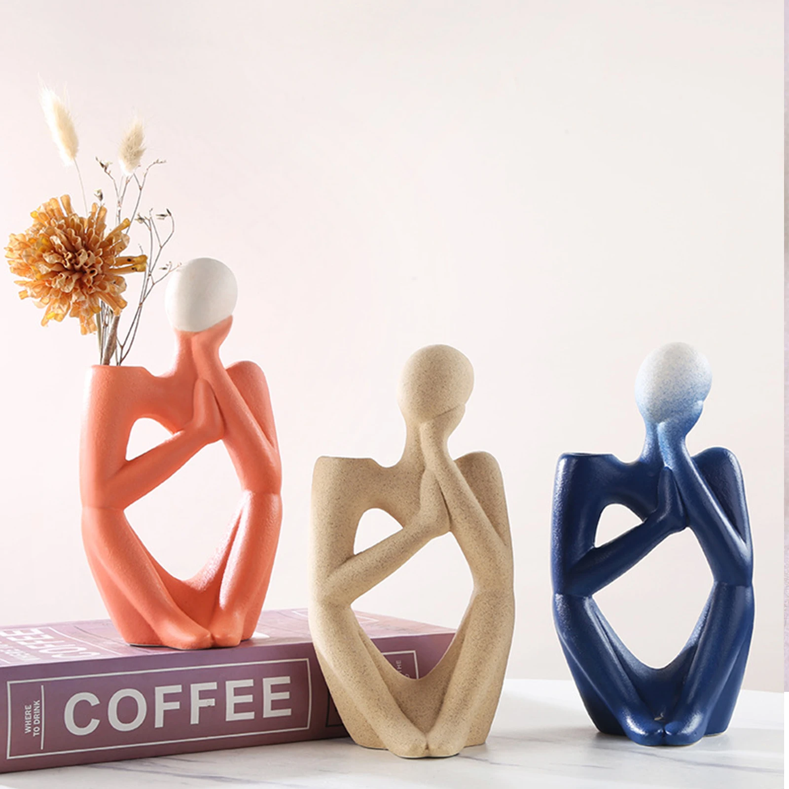 

Скандинавская художественная абстрактная статуя истончика в современном европейском стиле из смолы ручной работы для офиса дома настольное украшение скульптура украшения