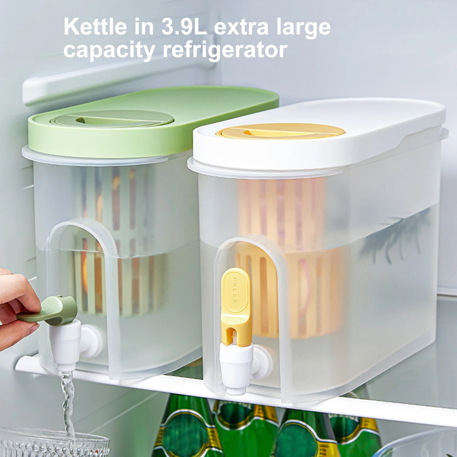 

Large Cold Kettle Refrigerator With Faucet Lemonade Bottle Drinkware Kettle Pot Beverage Dispenser Home Cool Water Jug Bucket