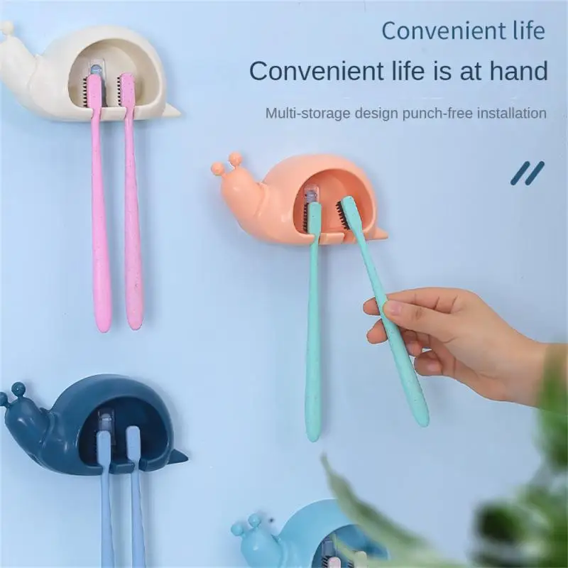 

Holder 15.6×7cm Practical New Creative Multi-functional Cute Hooks Animal Toothbrush Holder Stably Adsorbed Home Storage Plastic