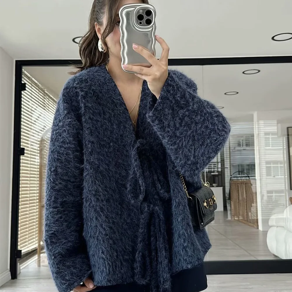 PB&ampZA универсальная свободная четырехцветная куртка на шнуровке с v-образным