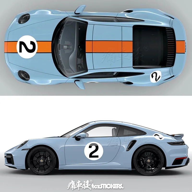 

Custom New Car Stickers Car Decals Vinyl Modified Sports Fashion Film Body Hood Roof Rear FOR Porsche 911 GT3 Turbo S