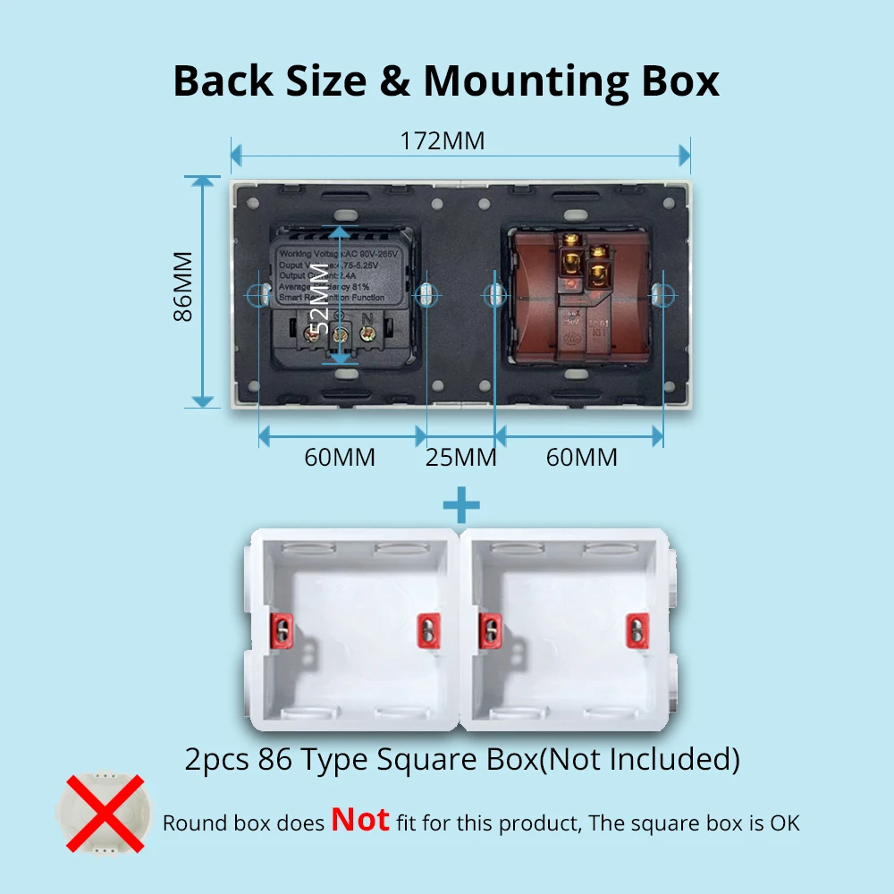 Вертикальный настенный светодиодный выключатель Wallpad 1 2 3 клавиши канала с