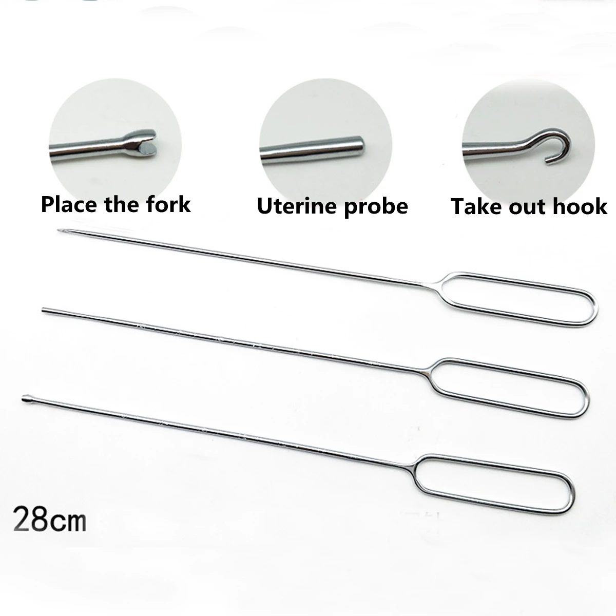 

Uterine Probe Extraction Hook Placement Fork Gynecological Surgical Instruments