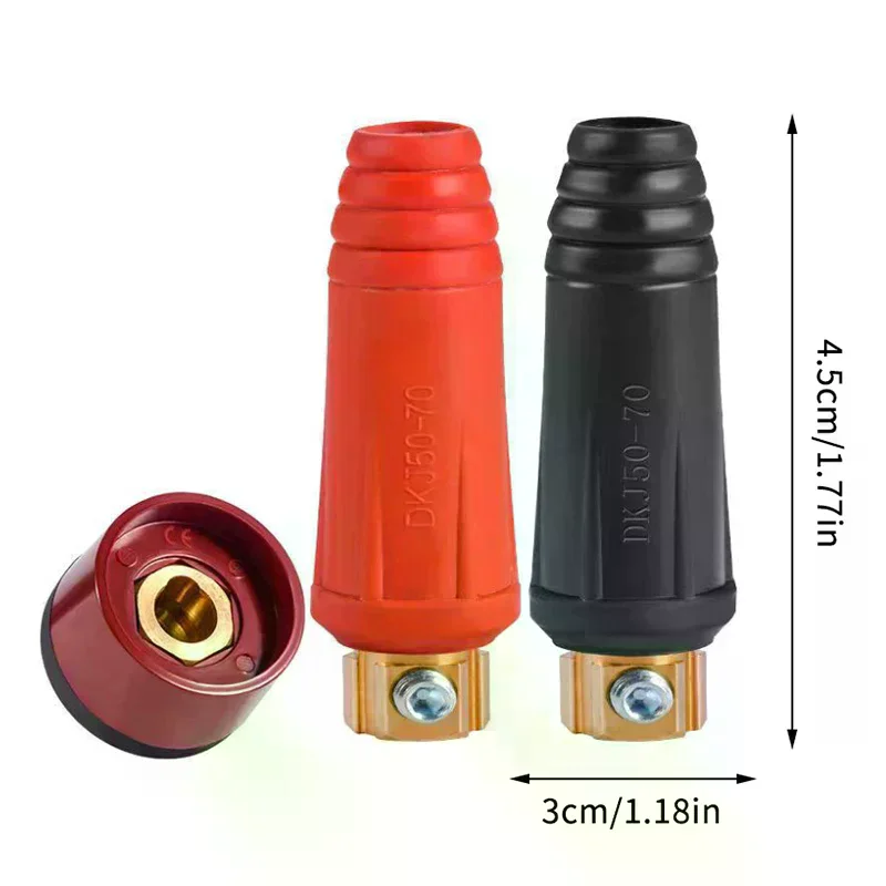Комплект из 4 быстроразъемных соединителей DKJ10-25 35-50 50-70 для TIG-сварочных аппаратов: кабельные разъемы (мамапапа) и панельные гнезда-зажимы (art.: 3920d9cd963ac) - 3920d9cd963ac