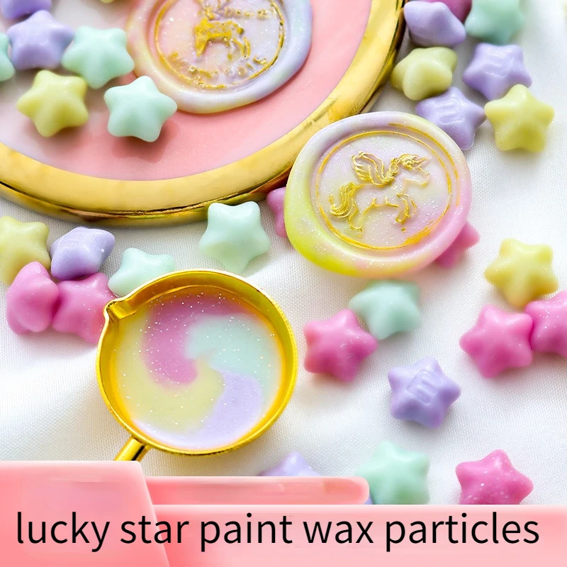 

Lucky Star Shape Shining Enamel Wax Grains Cute Style Mixed Color Wax Particles DIY Greeting Card Envelope Craft Sealing