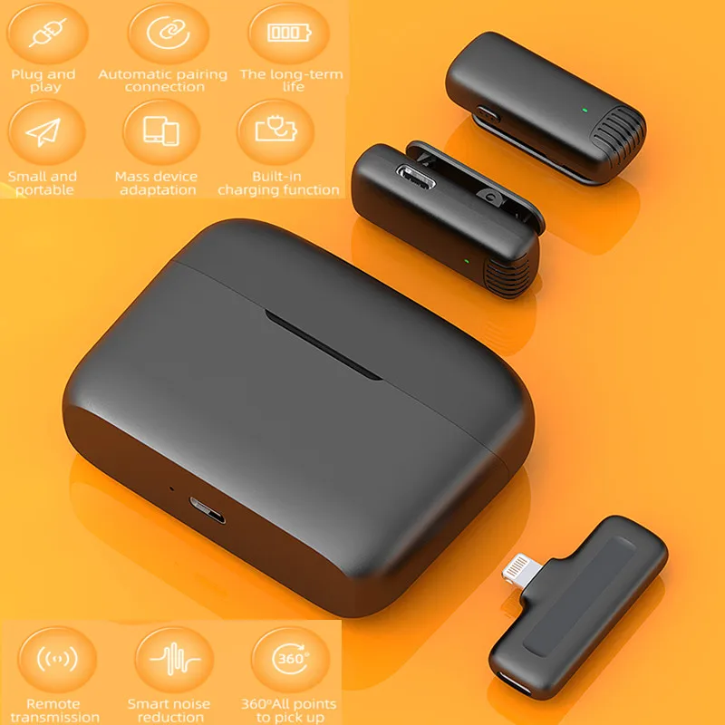 Беспроводной петличный компактный микрофон для записи видео заряжаемый