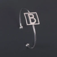 new arrive b letter stainless steel silver color name bangle