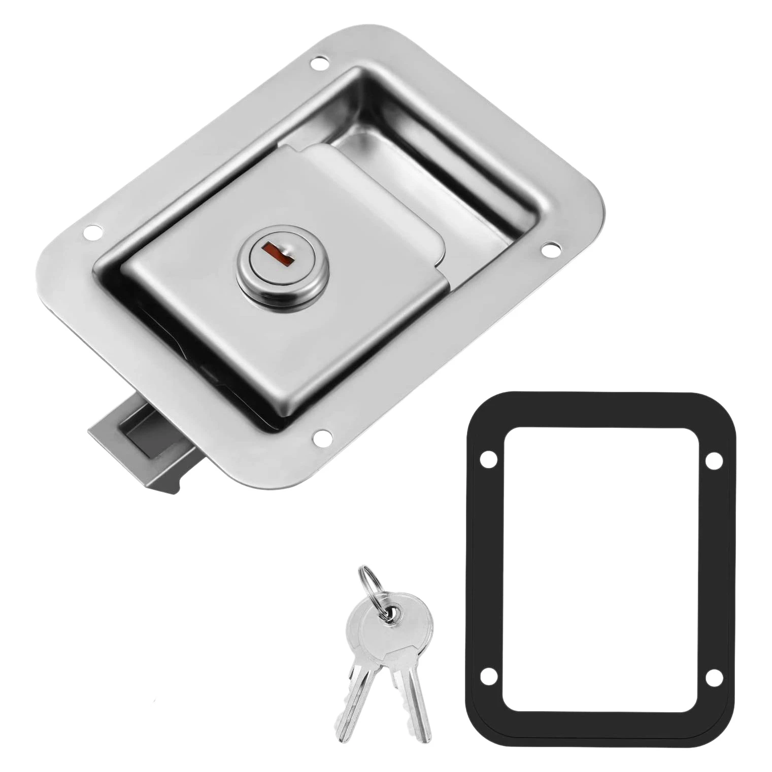 

Paddle Slam Latch with Lock & Key Travel Trailer Lock Stainless Steel RV Door Latch Heavy Duty Flush Mount Handle Latch