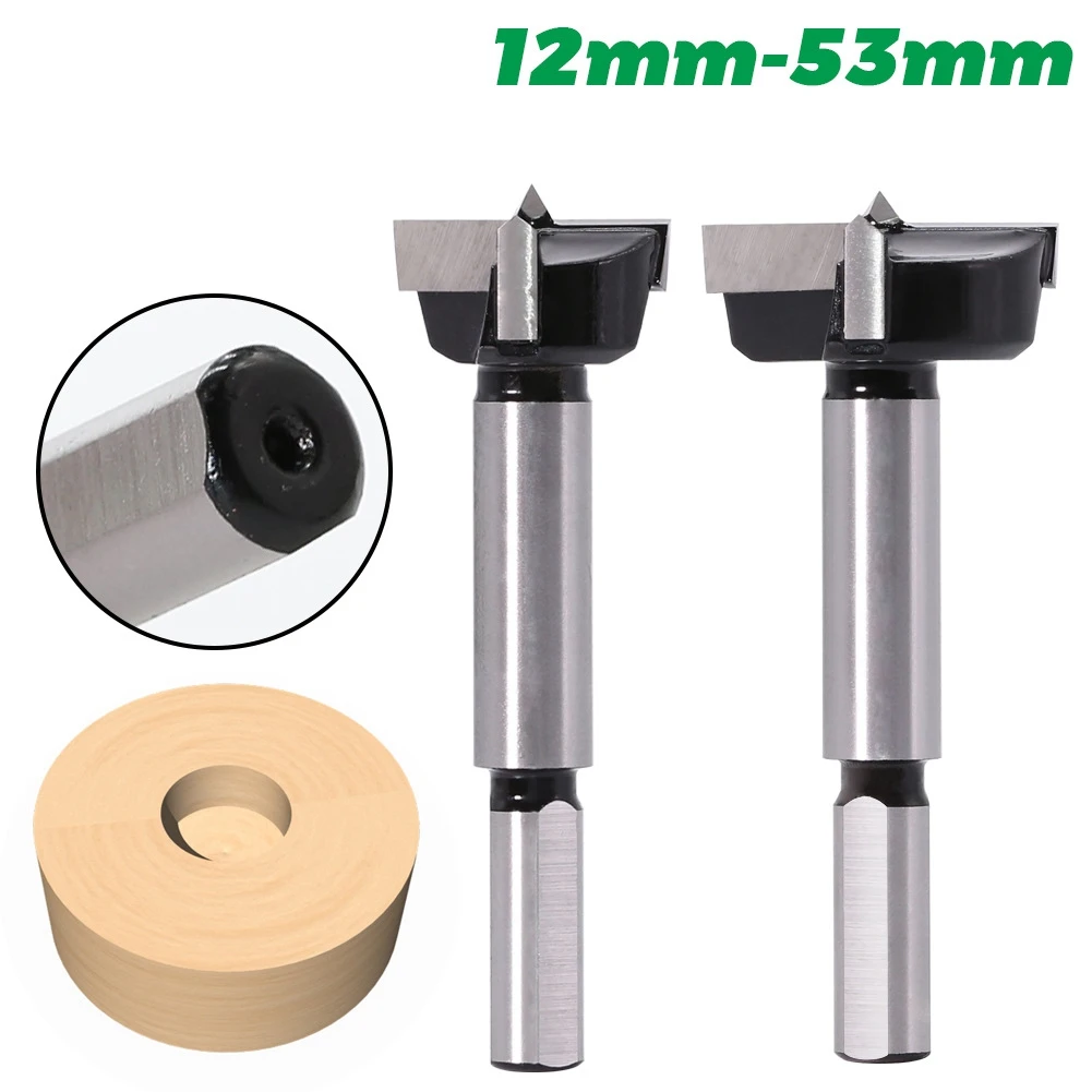 

1pcs12-53mm Drill Triangular Handle Woodworking Hole Opener Hole Saw Cutter Hinge Boring Drill Bits Round Shank Tungsten Carbide