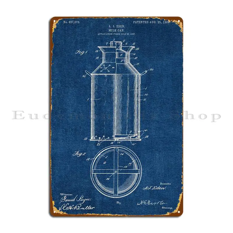 

1908 молочная банка Металлический Знак Персонализированный гараж Фреска Гостиная классический жестяной знак плакат