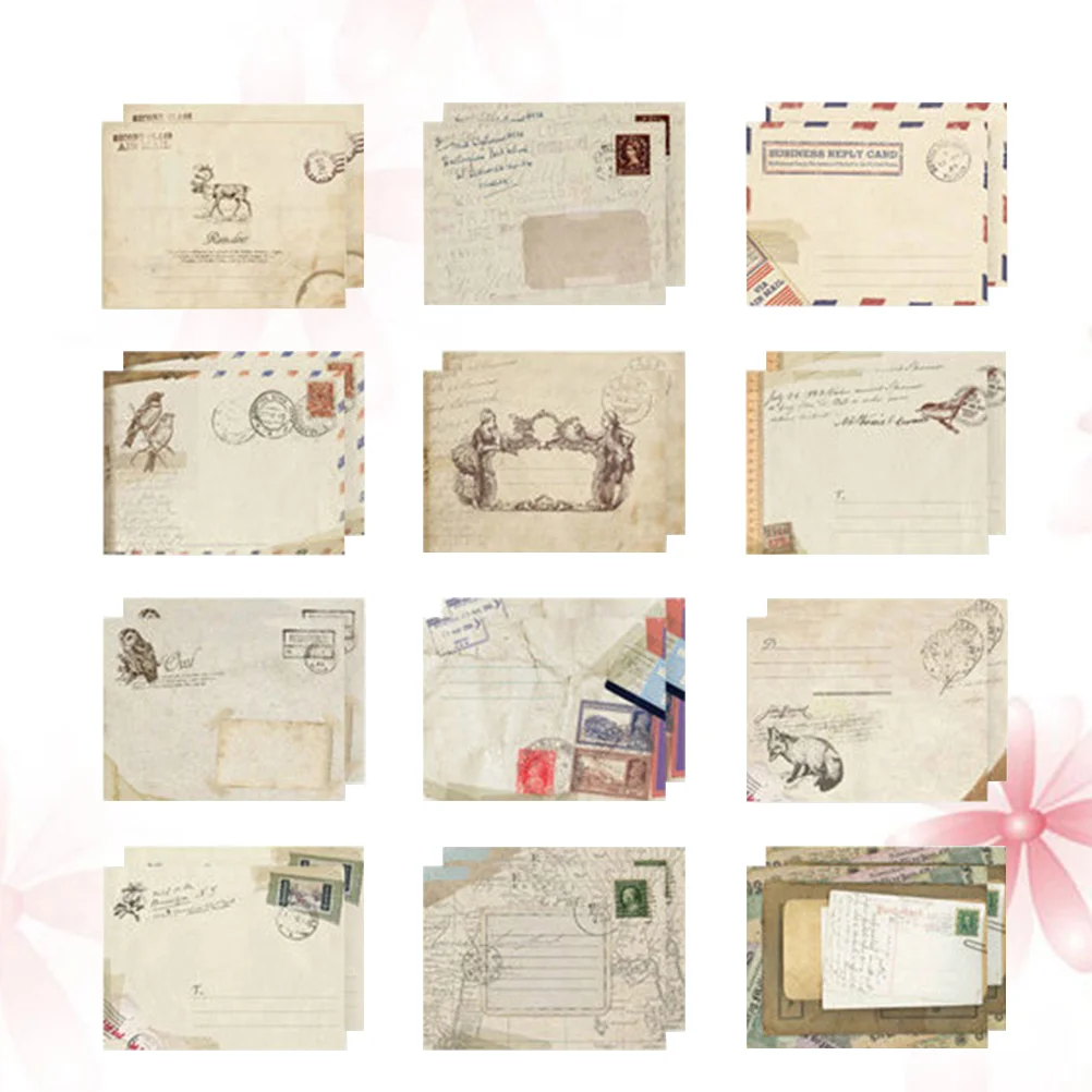 

Мини-конверт в стиле ретро, 48 шт., маленькие цветные декоративные конверты для скрапбукинга, подарок