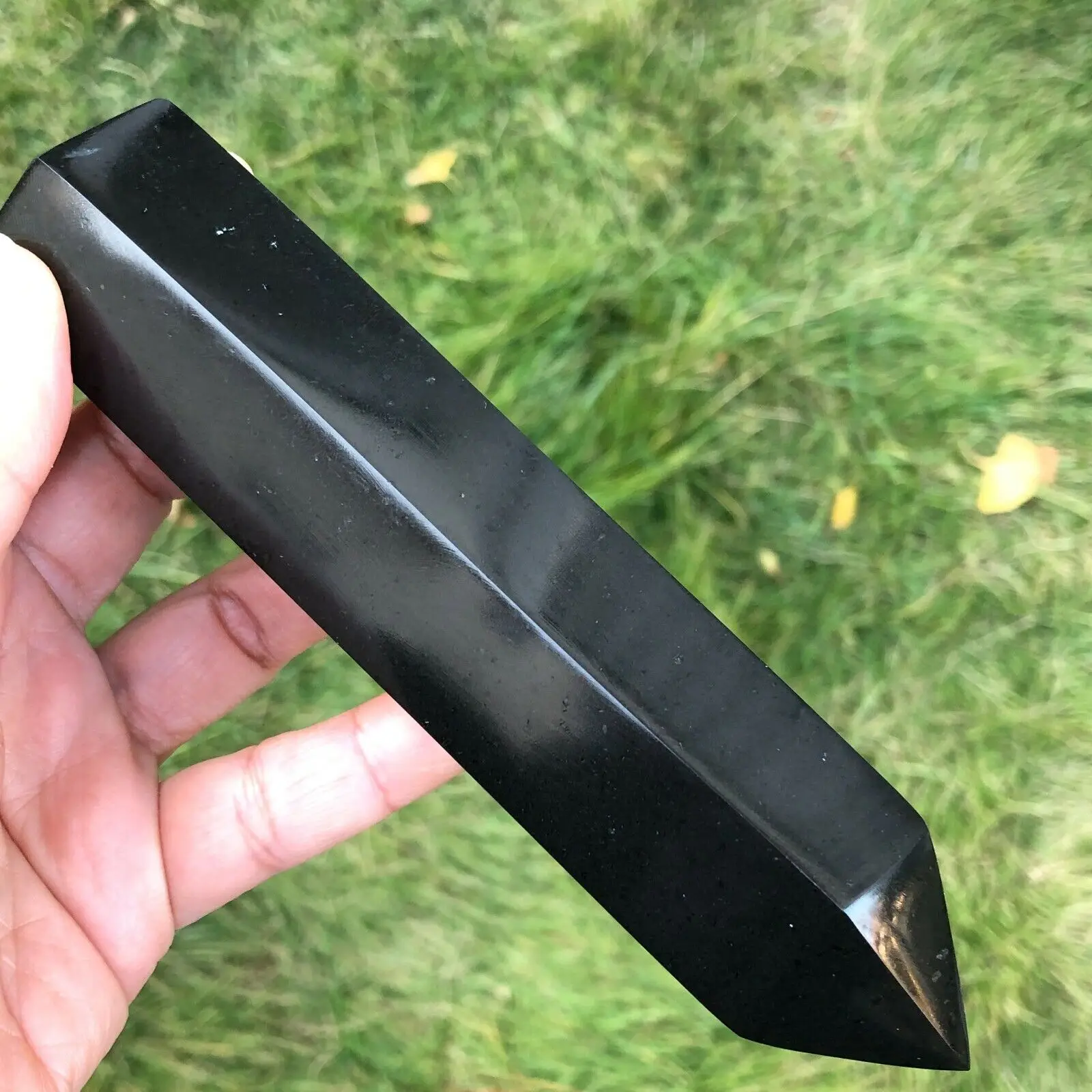 Натуральная черная турмалиновая кварцевая Хрустальная лечебная палочка