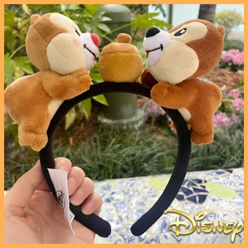 Обруч для волос плюшевый в стиле Disney, повязка на голову с мультяшным рисунком медведя дуффи, чипа и Дейла, аксессуар для волос в мультяшном стиле