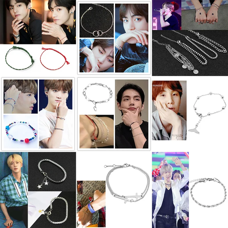 

Kpop Bangtan Boys Bracelets Surrounding Korean Titanium Steel Bracelet Bulletproof Youth Group Bangle for Women Men Gift Jewelry