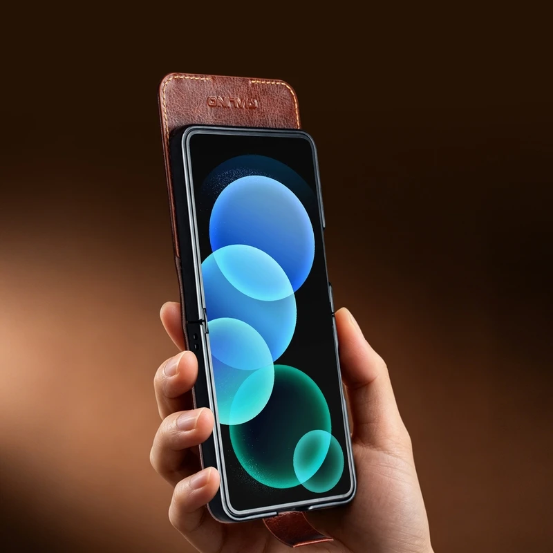 Фото Чехол QIALINO из 100% натуральной кожи для Samsung Galaxy Z Flip 8 7 6 5 Flip8 Flip7 Flip6 Flip5, премиум-класса, из воловьей кожи, с функцией кошелька №4