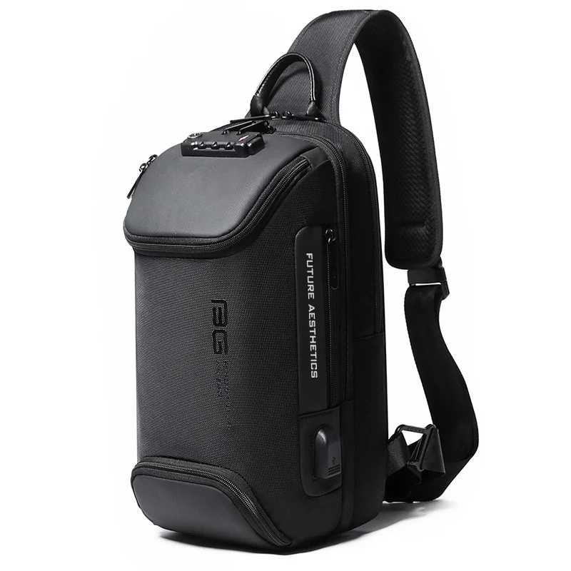 

BANGE Multi functional Men's Oxford Crossbody Bag Anti-theft Shoulder s Short Trip Messenger USB Charging Chest Pack