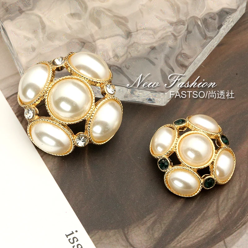 3PCS Швейные квадратные перламутровые пуговицы для одежды CC Большой женский твид