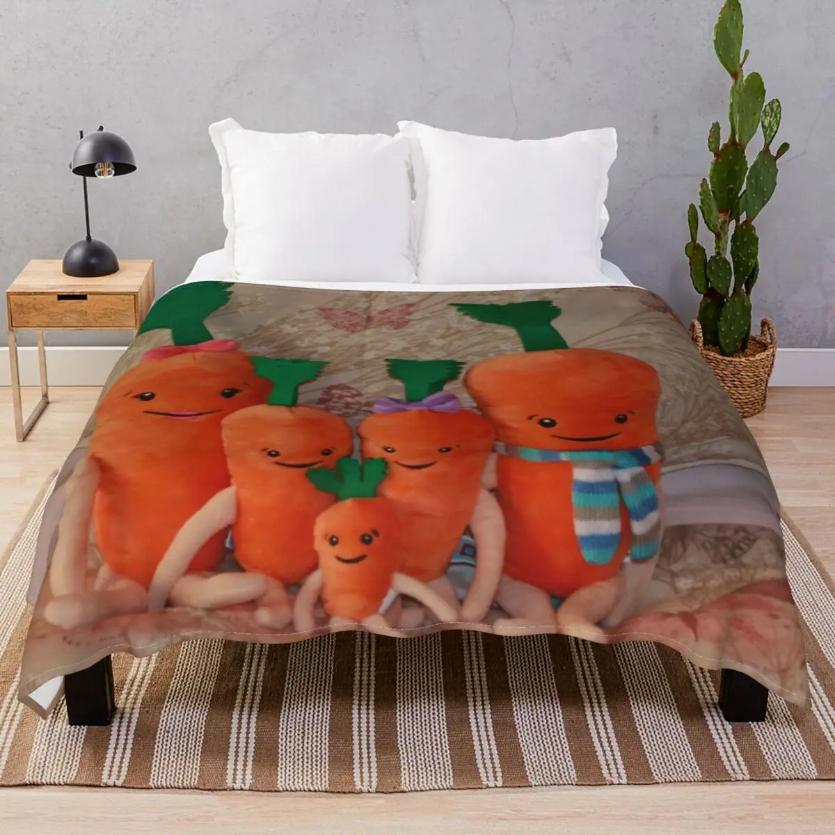 Carrot Family Blanket Flannel Spring Autumn Fluffy Throw Blankets for Bed Home Couch Camp Office