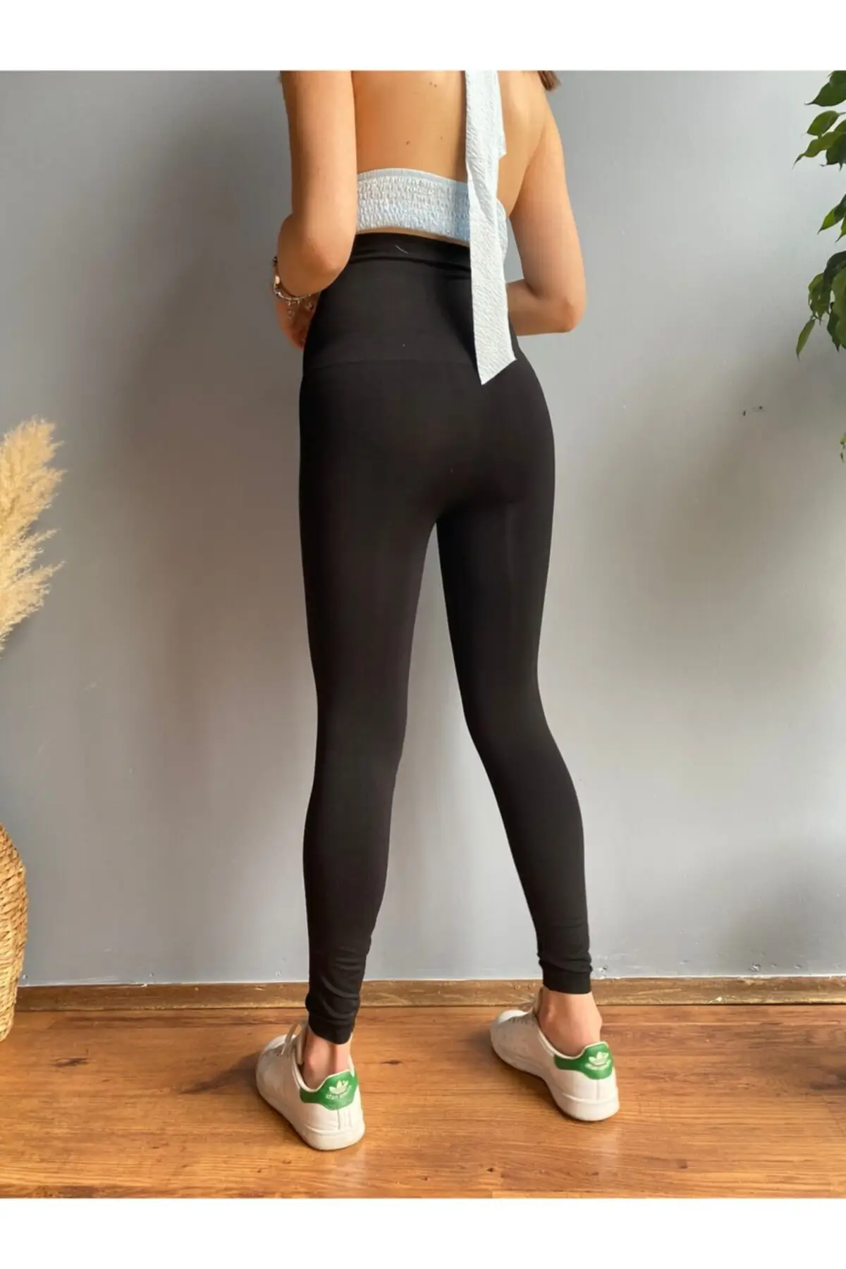 Women's Black Knitted Biker Tights