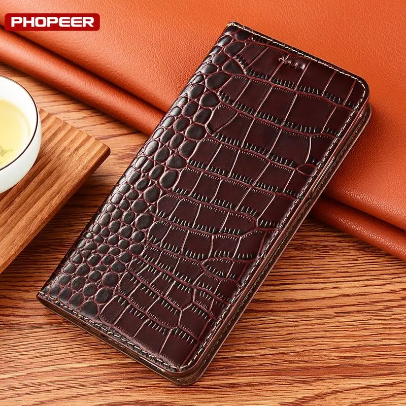 

Case For Huawei P30 P40 P50 P50E P60 Lite Pro Plus P60 Art Wallet Crocodile Genuine Leather Flip Wallet Cover Fundas