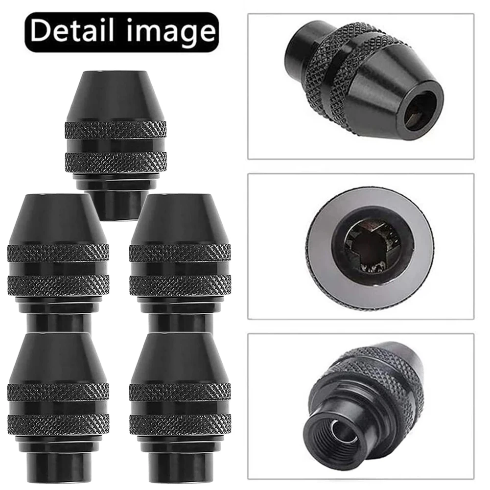 

5Pcs Universal Multi Drill Chuck Keyless 0.4-3.2mm Mini Drill Bit Chucks Adapter For Rotary Tools Engraver Accessories