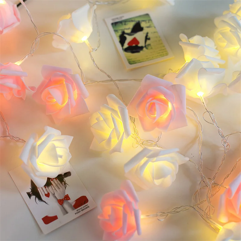 

1.5/3/6/10M LED Rose Flower Party Lights String Lights USB/Battery Fairy Lights Led Wedding Decoration Christmas Lights Outdoor