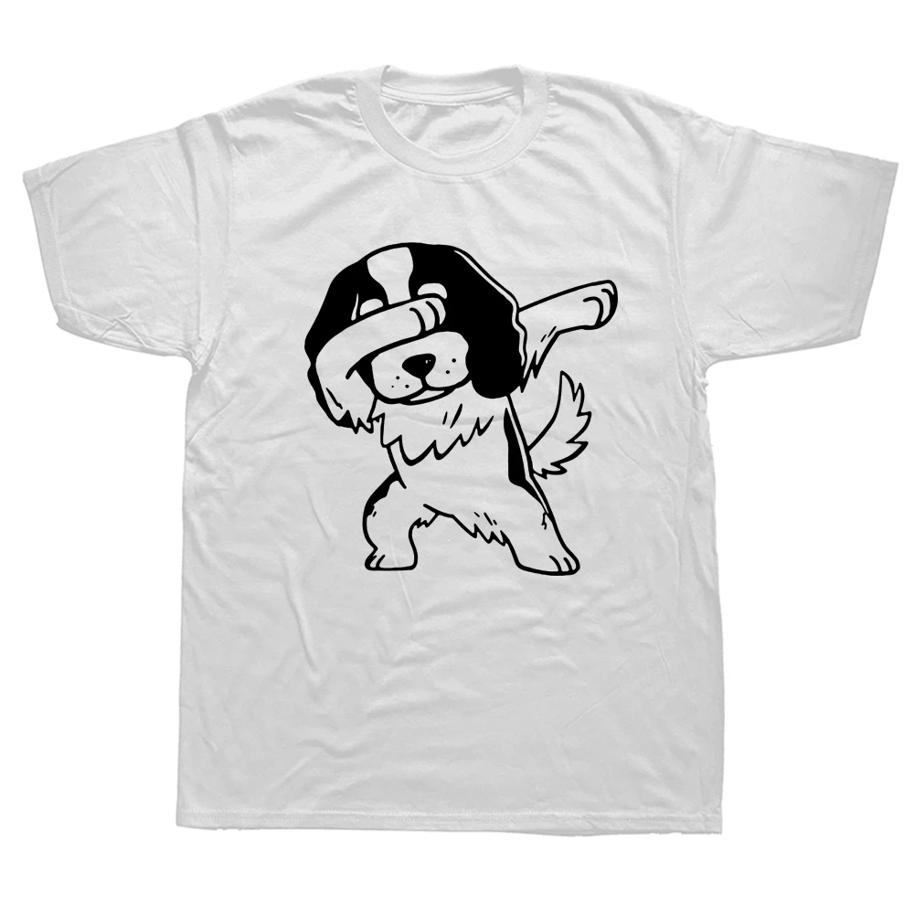 

Dabbing Cavalier King Charles Spaniel T Shirt Birthday Funny Unisex Graphic Fashion New Cotton Short Sleeve Harajuku Dog T-shirt