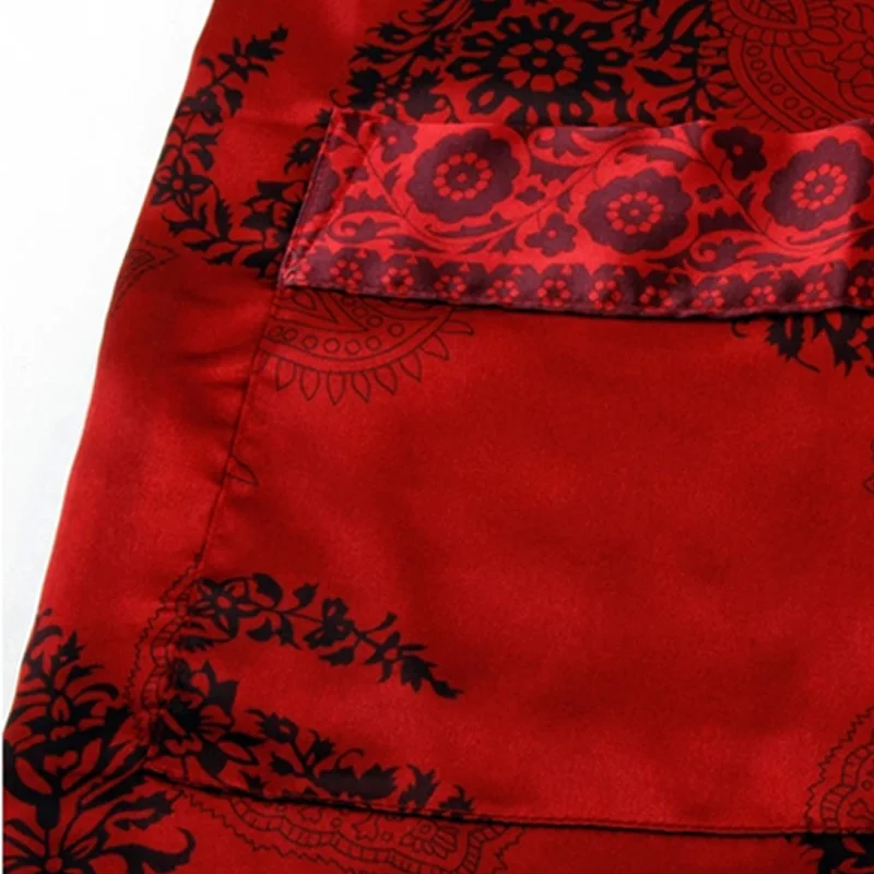 Mens Pajamas Satin Silk Sleepwear Short Sleeved Silk Pajama Set Male Home Clothes Drop Shipping