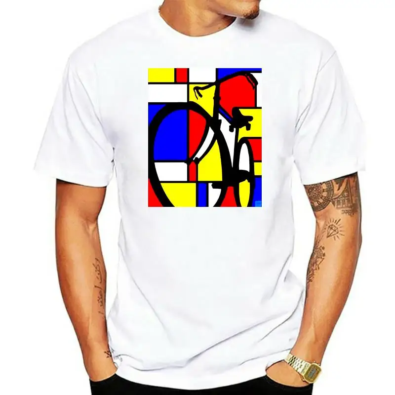

New Mondrian Bicycle T-Shirt Mens Many Colors Fan Gift New From Us Usa Size Em3 Wholesale Tee Shirt