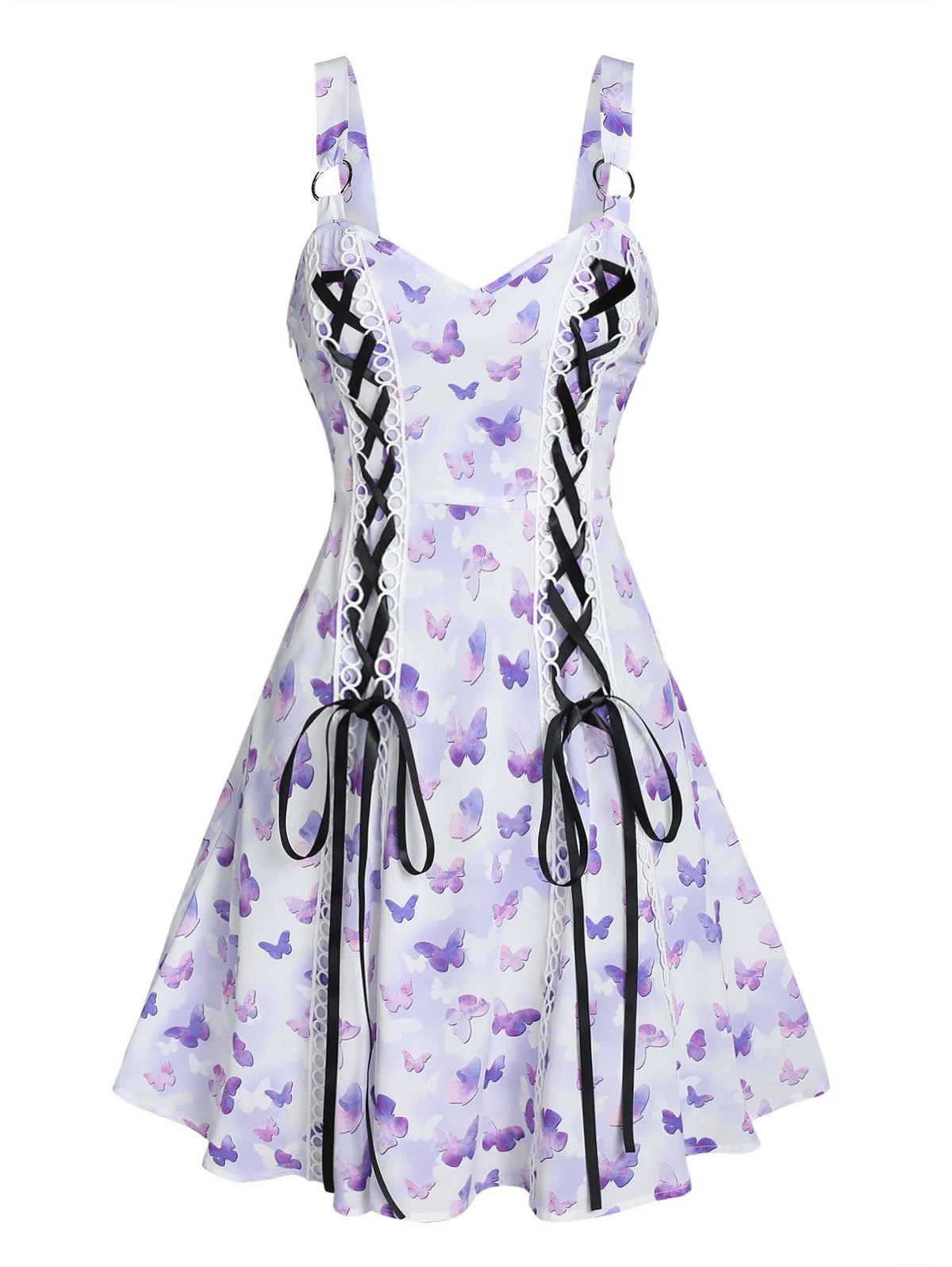 

Летнее шикарное платье Dressfo с круглым вырезом и бабочкой