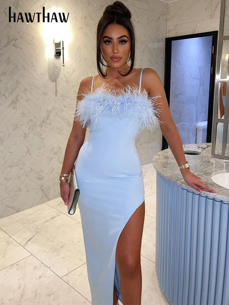 

Hawthaw Women Elegant Party Club Evening Birthday Bodycon Streetwear Long Dress 2022 Summer Autumn Wholesale Items For Business