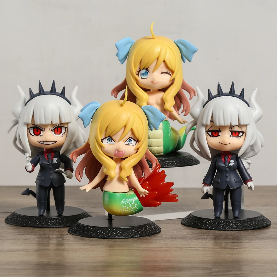 

4 шт./компл. Dropkick on My Devil Jashin-chan Lucifer ПВХ Фигурки дисплей Модель Q версия настольные куклы Декор подарок