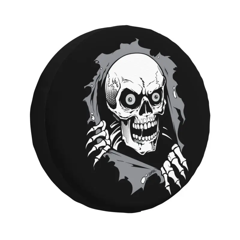 Оторванная металлическая крышка запасного колеса с черепом для Jeep Honda 4x4 SUV, пользовательская Готическая защита шин в виде скелета, 14 