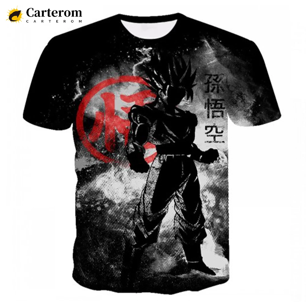 

2022 Fashion Anime Black Goku 3D Printed T-shirt Boys Girls Kids Cartoon Streetwear Cool Short Sleeve Men Women Casual Tops