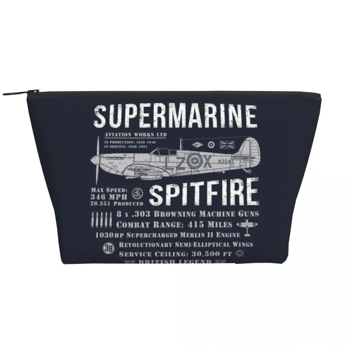 

Travel Spitfire Toiletry Bag Fighter Pilot Aircraft Airplane Plane Cosmetic Makeup Organizer Beauty Storage Dopp Kit Case