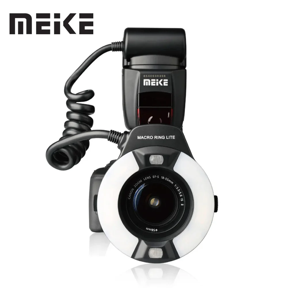 Фото Кольцевая вспышка MEIKE MK-14EXT E-TTL Macro LED Ring Speedlite для Canon 550D/760D/750D/1100D для Nikon D80 D300S D600 D700 D800 №1