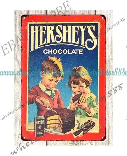 Металлическая жестяная вывеска Hershey's Cocoa Chocolate 1991 декоративные предметы для