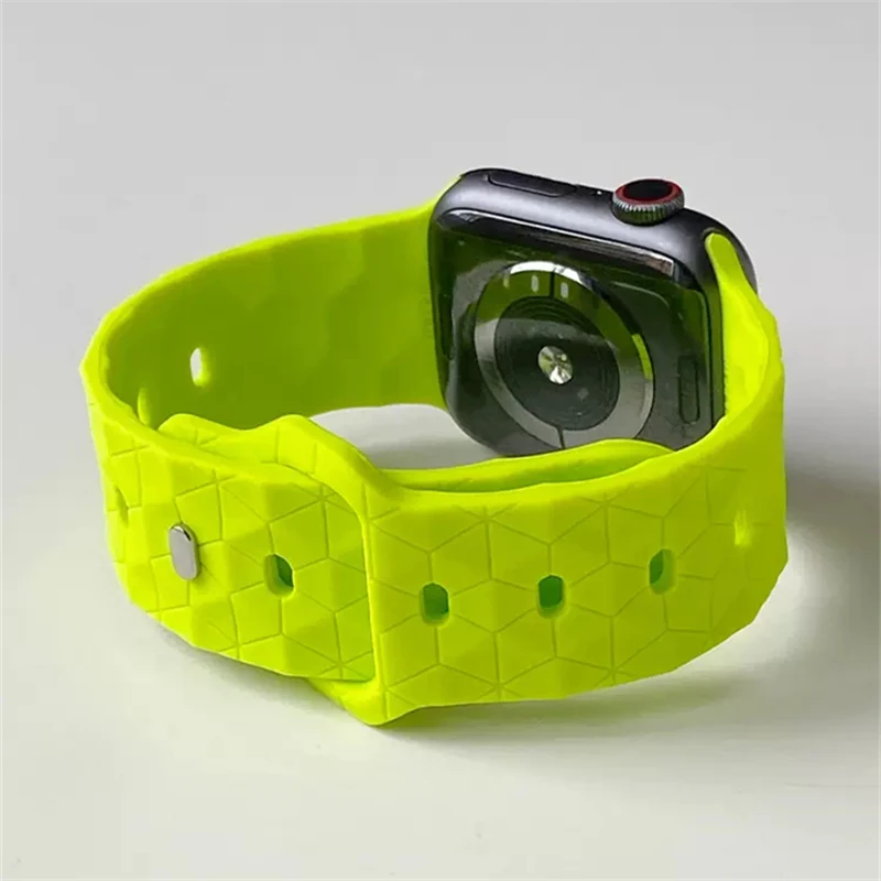 Флуоресцентный зеленый ремешок для Apple 49 мм 41 45 44 40 Ultra Boy спортивный iwatch 9 8 7 6
