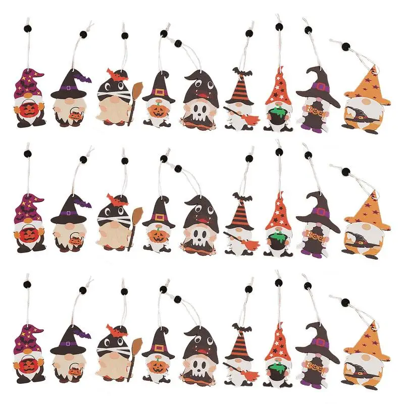 

Украшения для Хэллоуина Gnome, уличные украшения для Хэллоуина, дерево 27 шт., гном, деревянное украшение для Хэллоуина, искусственное украшение для Хэллоуина
