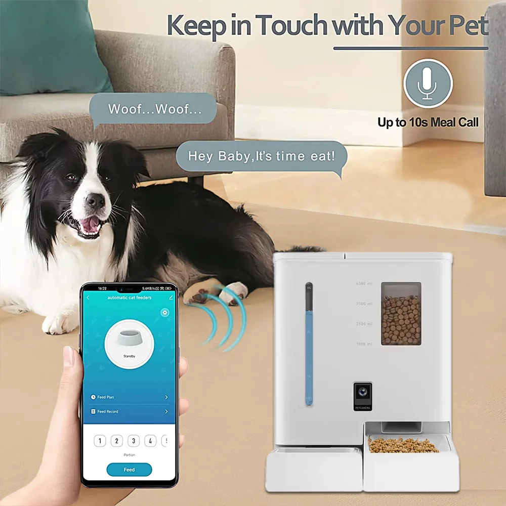 2024 новая умная кормушка для питомцев и водяной фонтанчик с камерой кошек собак
