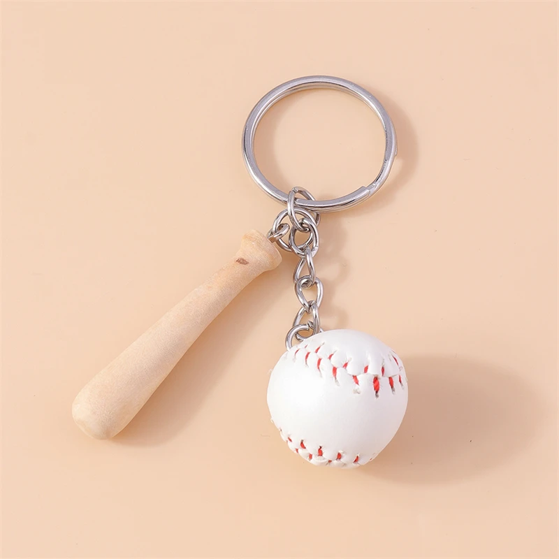 

Cute Baseball Wooden Bat Keychains Sport Car Key Chain Souvenir Gifts for Women Men Hanbag Pendants Keyrings DIY Accessories