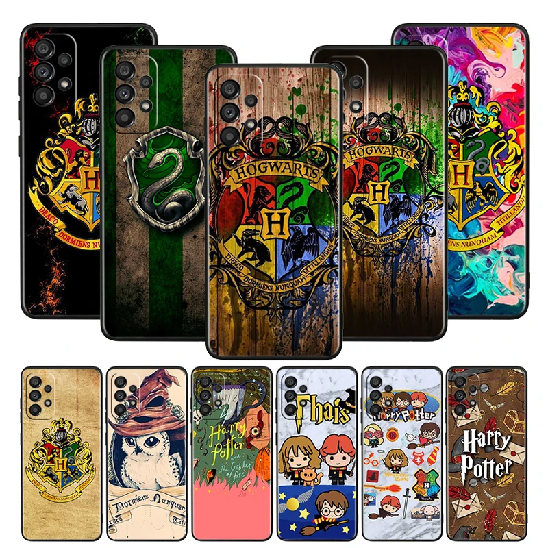 

Cute Harry Potter Wand Art Case For Samsung Galaxy A52S A72 A71 A52 A51 A12 A32 A21S A73 A53 4G 5G Soft Black Phone Cover Coque