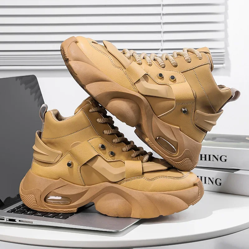 Мужская обувь высокие универсальные кроссовки утолщенные Нескользящие