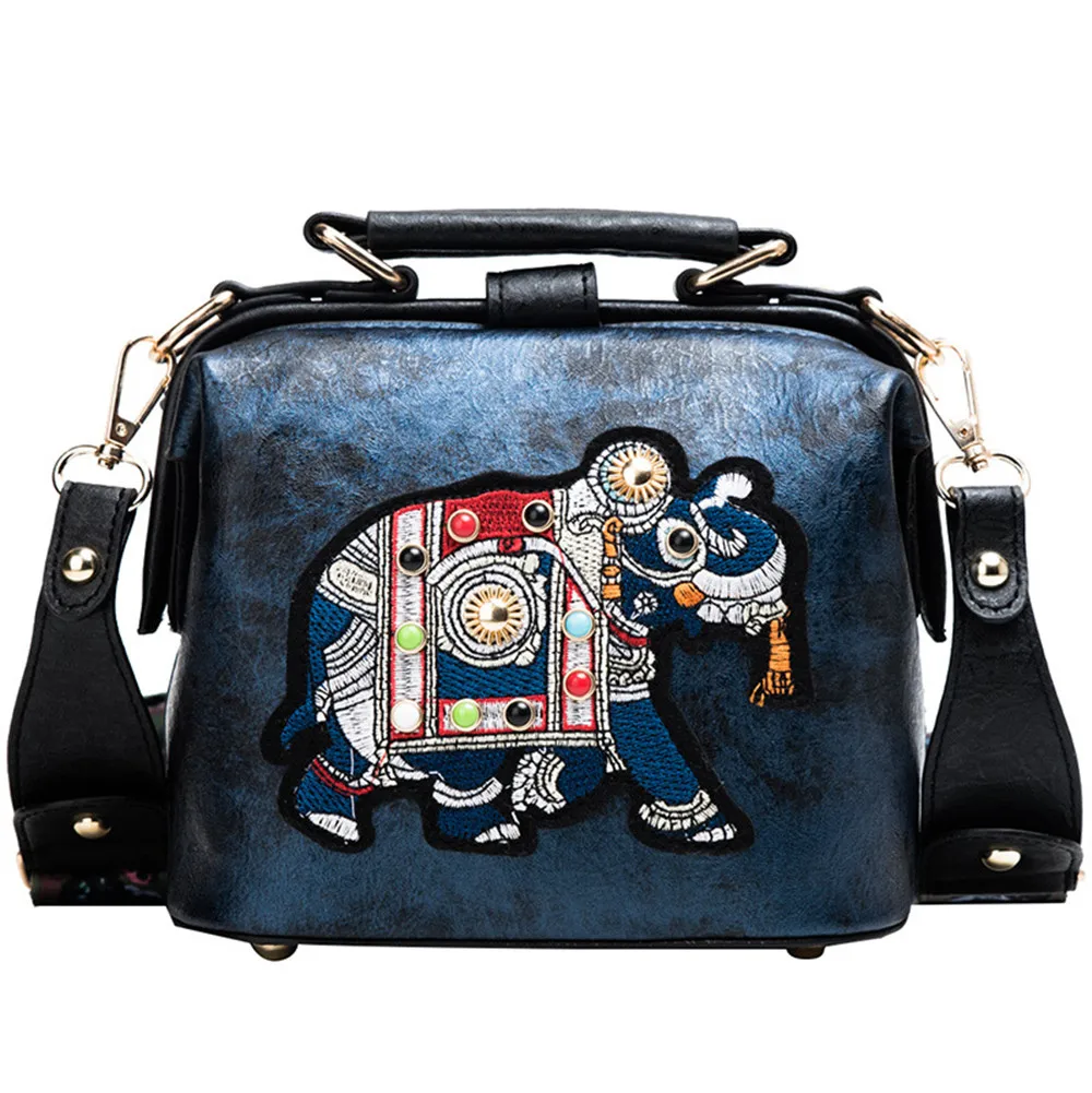 

Vintage Embroidery Women Elephant Bag 2022 Trend Butterfly Strap Genuine Leather Shoulder Crossbody Bag Tote Ladies Handbags Emo