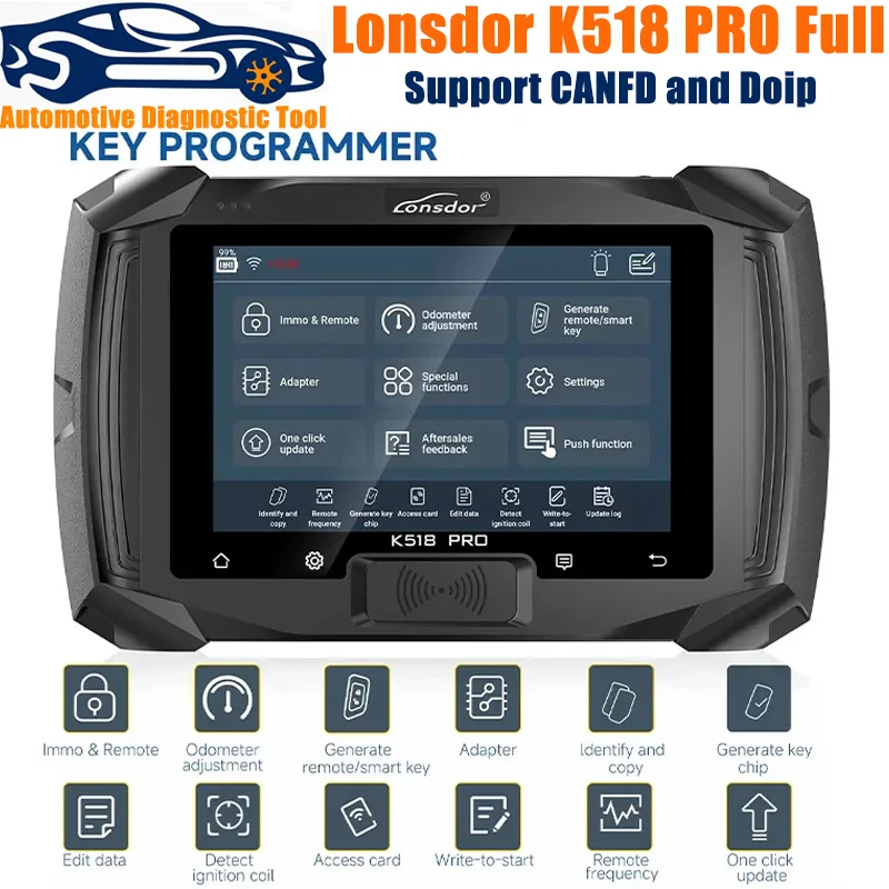 Полная версия Lonsdor K518 PRO с кабелем LT20 для Toyota FP30 Nissan 40 кабель BCM адаптер JCD JLR и ADP