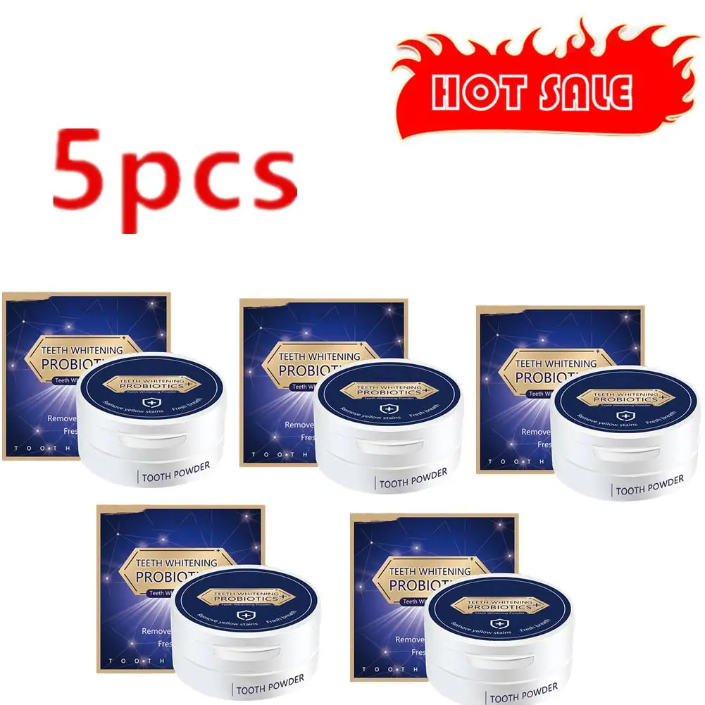 

5pcs Teeth Whitening Powder Tooth Powder Stain Rem For Tooth Whitening Effective Remover Stains From Coffee, Smoking 50g