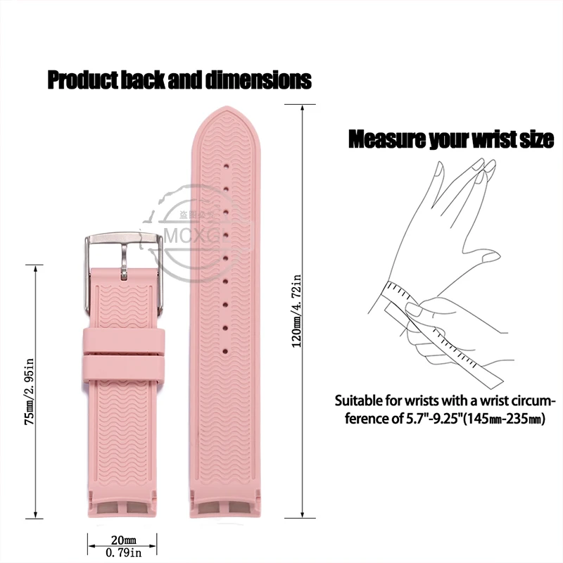 20mm Colorful Rubber Strap Suitable for Omega X Swatch Speedmaster Moonswatch Mission to the Moon Men Women Waterproof Watchband